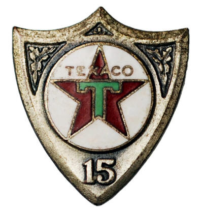 Texaco 1940s Oil Company 15 Years Service Pin 