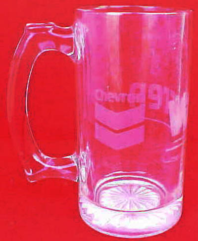 Chevron Oil Company Etched Logo Warren Clear Glass Mug