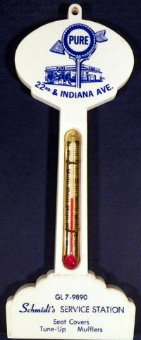 Pure Oil Company Pole Sign Thermometer